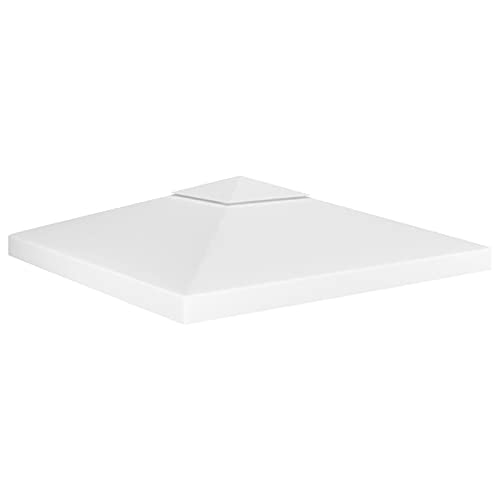 Keketa Pavillon Ersatzdach Pavillondach Dachplane Ersatzbezug Dach mit Kaminabzug UV-Schutz und Wasserdicht Pavillonabdeckung Ersatzdach Dachplane für Pavillon 310 g/m² 3x3 m Weiß von Keketa