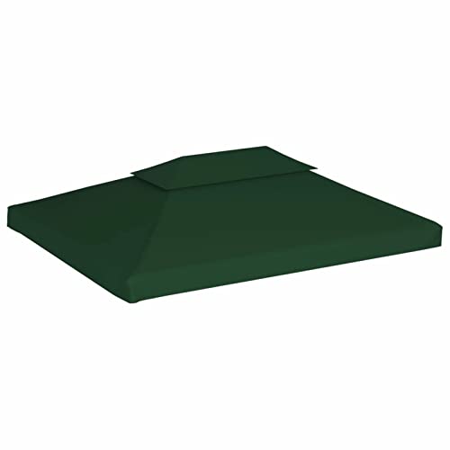 Keketa Pavillon Ersatzdach Pavillondach Dachplane Ersatzbezug Dach mit Kaminabzug UV-Schutz und Wasserdicht Pavillonabdeckung Ersatzdach Dachplane für Pavillon 310 g/m² Grün 3x4 m von Keketa