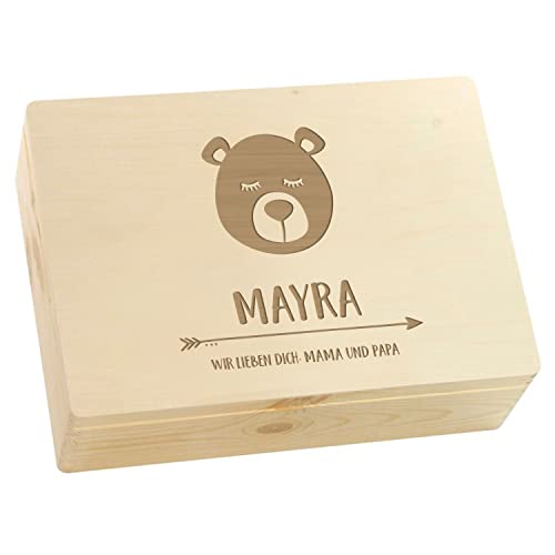 Kekskrone Personalisierte Erinnerungsbox Kinder - Adventure Serie - Icons | Natur, Holz FSC® - ca. 40 x 30 x 14 cm von Kekskrone