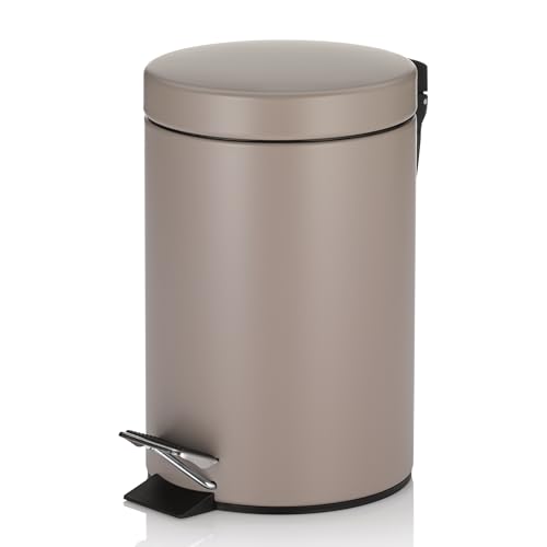 kela Kosmetikeimer braun 3l, Metall Tretmülleimer Badezimmer, Badmülleimer mit Inneneimer und Tragehenkel, MONACO, cashmerebraun matt kela Kosmetikeimer braun 3l, Metall Tretmülleimer Badezimmer, Badmülleimer mit Inneneimer und Tragehenkel, MONACO, cashmerebraun matt von kela