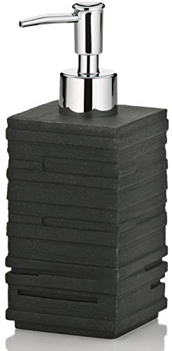 kela Seifenspender Posidon aus Poly in schwarz, Plastik, 7 x 7 x 18 cm von kela