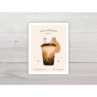 Bubble Tea Boba Corgis Magnet | Für Hundeliebhaber Kühlschrank - Oder Automagnet von KelaDesignsCo