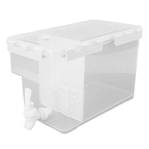 Kalter Wasserkocher 1 Satz Kunststoff-Kühlschrank mit großem Fassungsvermögen, kalter Getränkekessel mit Wasserhahn, Multifunktions-Getränkeaufbewahrungskessel mit Filter (6L Weiß) von Kelepu