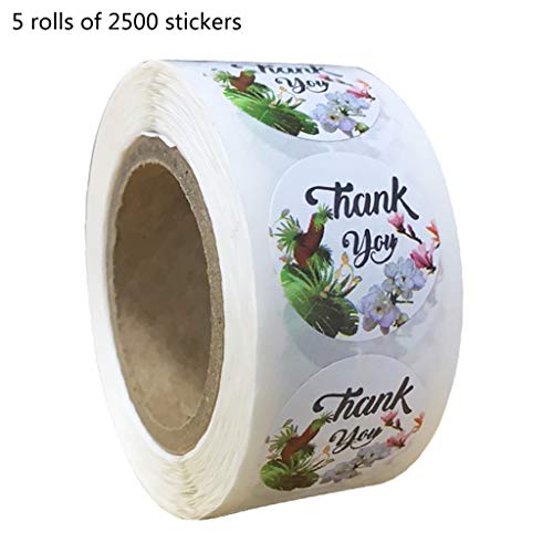 500/2500 Stück Kranz-Dankesaufkleber, 2,5 cm, für Hochzeit, handgefertigt, Briefumschlag, Siegel, Etikett, Versandbedarf 500/2500 Stück Kranz-Dankesaufkleber, 2,5 cm, für Hochzeit, handgefertigt, Briefumschlag, Siegel, Etikett, Versandbedarf von Kelisdi
