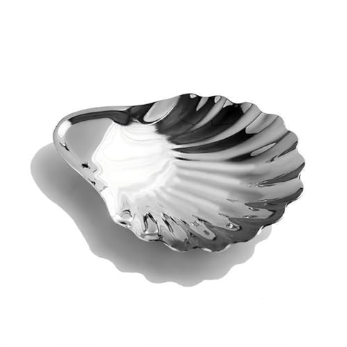 Edelstahl-Serviertablett mit rutschfestem Muschel-Design, Mehrzweck-Schmuckplatte für Familientreffen und den täglichen Gebrauch, elegante Schalenform Edelstahl-Serviertablett mit rutschfestem Muschel-Design, Mehrzweck-Schmuckplatte für Familientreffen und den täglichen Gebrauch, elegante Schalenform von Kelisdi