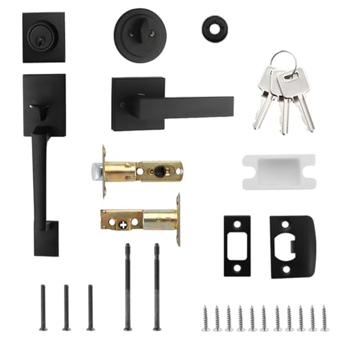 Kelisdi Elegantes Einstiegstürgriff-Set Metall Türdrücker Set Einstellbar Wendbarer Griff für vielseitige Installation Front von Kelisdi