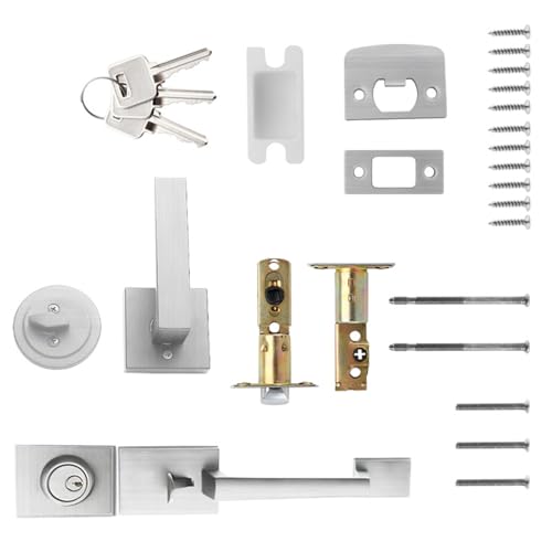Kelisdi Elegantes Einstiegstürgriff-Set Metall Türdrücker Set Einstellbar Wendbarer Griff für vielseitige Installation Front von Kelisdi