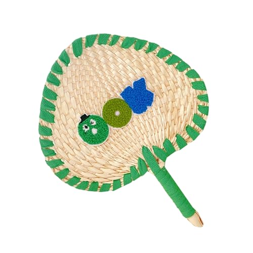 Kelisdi Handfächer mit Stickerei, bunt, Stroh, schnell kühlend, für Strand, Hochzeiten, Foto-Requisiten, Reisen, 2025, Foto-Requisiten, Fächer Kelisdi Handfächer mit Stickerei, bunt, Stroh, schnell kühlend, für Strand, Hochzeiten, Foto-Requisiten, Reisen, 2025, Foto-Requisiten, Fächer von Kelisdi