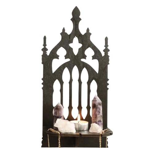 Kelisdi Handgefertigtes Wandregal aus Holz, mittelalterliches Thron, dekoratives Display, schwebendes Regal mit Hohlritzerei, Heimdekoration, Gothic-Wandregal Kelisdi Handgefertigtes Wandregal aus Holz, mittelalterliches Thron, dekoratives Display, schwebendes Regal mit Hohlritzerei, Heimdekoration, Gothic-Wandregal von Kelisdi