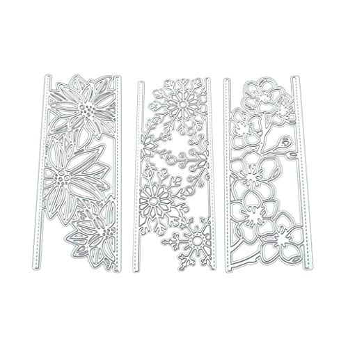 Metall-Stanzschablonen mit Blumenmuster, Prägeschablone für Karten, Tagebuch, Dekorationen, Stanzformen für Scrapbooking, 3 Stück Metall-Stanzschablonen mit Blumenmuster, Prägeschablone für Karten, Tagebuch, Dekorationen, Stanzformen für Scrapbooking, 3 Stück von Kelisdi