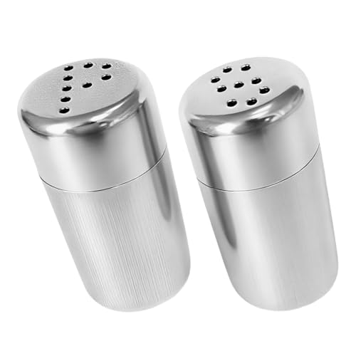 Pfefferstreuer aus rostfreiem Stahl, rostfrei, Gewürzspender mit Genauigkeitskontrolle, für Küche, Kochen und Grillen im Freien, einfaches Nachfüllen, 2 Stück von Kelisdi