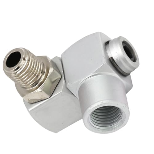 Tragbarer Druckluftwerkzeug-Adapter, pneumatisches Drehgelenk, korrosionsbeständig, Aluminium, 360 Grad drehbar, Schlauchverbinder, Außengewinde und Innengewinde von Kelisdi