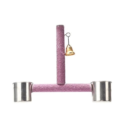 Vogel-Trainingsständer, tragbare Tischplatte, leichte Papageien-Sitzstange mit Stahl-Futterschalen für kleine Sittiche, Vogelfutterbecher für Käfigschale, Sitzstange mit Vogel-Trainingsständer, tragbare Tischplatte, leichte Papageien-Sitzstange mit Stahl-Futterschalen für kleine Sittiche, Vogelfutterbecher für Käfigschale, Sitzstange mit von Kelisdi