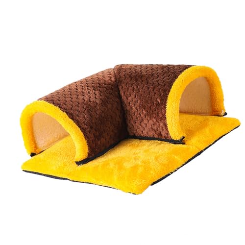 Weiches, durchlässiges Plüsch-Haustierbett für kleine Tiere, warmes Bett, Haus für kaltes Wetter, Höhle für kleine Haustiere wie Hamster, warme Verstecke von Kelisdi