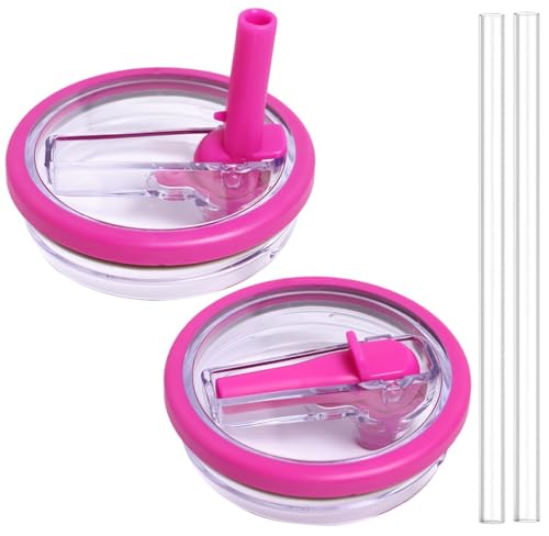Kellegour 2 Stück Ersatzdeckel für 40oz Stanley Cup Becher - Premium Deckel Mit Strohhalm für Getränke, Zubehör und Geschenke (Rosa) von Kellegour