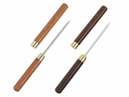 Kellegour 2 pcs Eispickel aus Edelstahl,23cm Länge Eispickelwerkzeug mit Holzgriff,Werkzeug Brechen von Eis mit Sicherheit Holzgriff,EIS Nadel Auswahl mit Holzgriff für Küche Bars Barkeeper Pic von Kellegour