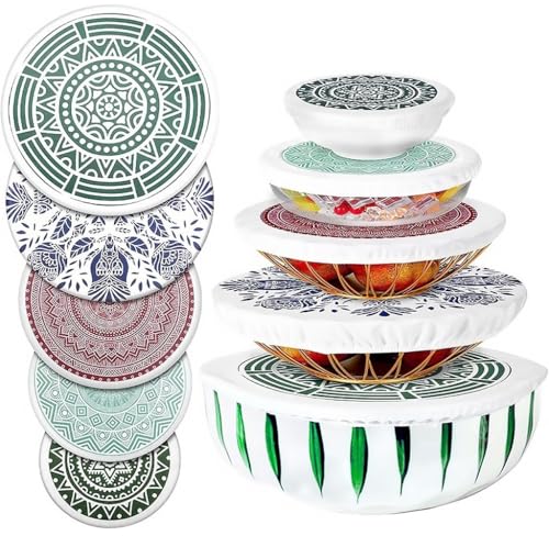 Kellegour 5Stück Abdeckhauben für Lebensmittel Wiederverwendbare,Wiederverwendbare Abdeckhauben aus Stoff,Topfhauben mit Gummizug,Dehnbare Deckel Wasserdichtes für Hause,Picknicks,Büros,Reisen Kellegour 5Stück Abdeckhauben für Lebensmittel Wiederverwendbare,Wiederverwendbare Abdeckhauben aus Stoff,Topfhauben mit Gummizug,Dehnbare Deckel Wasserdichtes für Hause,Picknicks,Büros,Reisen von Kellegour