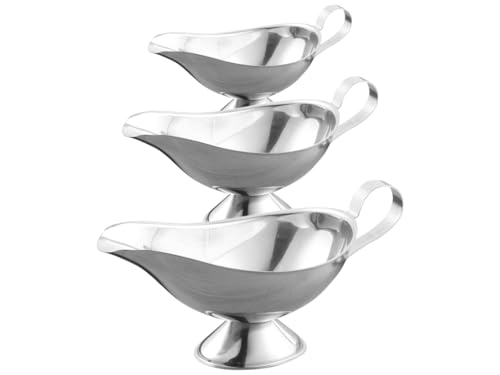 Kellegour Edelstahl Sauciere,3 Set Sauciere,Soßenschüssel,klassische Saucen Behälter,Soßenkännchen,Soßenkanne für flüssige Gewürze,Tomatensauce,Sahnesauce,Milch,Silber,3 Größen Kellegour Edelstahl Sauciere,3 Set Sauciere,Soßenschüssel,klassische Saucen Behälter,Soßenkännchen,Soßenkanne für flüssige Gewürze,Tomatensauce,Sahnesauce,Milch,Silber,3 Größen von Kellegour