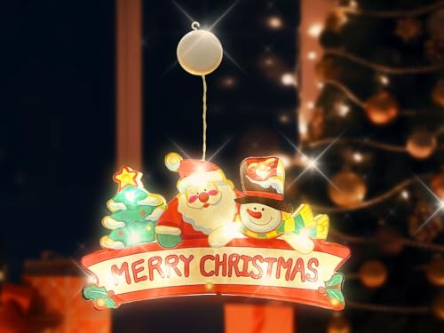 Kellegour LED Saugnapf Weihnachten Lichter,LED Weihnachtsbeleuchtung Hängende,Weihnachtsdeko Fenster Licht,Weihnachten Fenster Lichter,Fensterlichter für Innen Außen Weihnachtsfeier Fenster Deko (b) von Kellegour