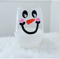 Schneemann Weinglas - Glitzer Weinbecher - Weihnachten Schneemann - Getaucht - Weingeschenk - Weihnachtsgeschenk - Schneefrauen von KellieHCrafts