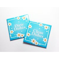 Blau Weiße Blumen Küchen Spülmaschinen Magnet, Narzisse Sauberes Geschirr Und Schmutziges Magnet | 8975 Blau Weiße Blumen Küchen Spülmaschinen Magnet, Narzisse Sauberes Geschirr Und Schmutziges Magnet | 8975 von KellysMagnets