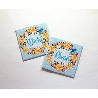 Blume Magnet, Sauberes Geschirr Schmutziges Spülmaschinen Küchenmagnet, Blau, Gelb, Floraler Magnet | 7588 Blume Magnet, Sauberes Geschirr Schmutziges Spülmaschinen Küchenmagnet, Blau, Gelb, Floraler Magnet | 7588 von KellysMagnets