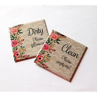 Clean Magnet, Dirty Geschirr Spülmaschinen Küchen Magnet, Blumen Floral Leere Mich, Fill Me | 5730 Clean Magnet, Dirty Geschirr Spülmaschinen Küchen Magnet, Blumen Floral Leere Mich, Fill Me | 5730 von KellysMagnets