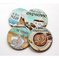 Kaffee Untersetzer, Untersetzer Für Kaffee, Untersetzer, Hostess Geschenk, Espresso, Cappuccino | 5032 von KellysMagnets