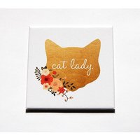 Katzendame Magnet, Katzendame, Küchenmagnet, Kühlschrankmagnet, Geschenk Für Katzenliebhaber, Großer Magnet | 5521 von KellysMagnets