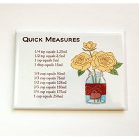 Küchenmagnet, Messanleitung, Umrechnungstabelle, Rosen, Tassen Auf Ml, Schnellmaß, Rezeptanleitung, Rezeptumwandlung, Magnet, Aceo | 4542 von KellysMagnets