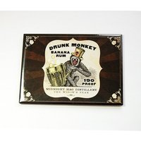 Lustiger Magnet, Affe Kühlschrankmagnet, Küchenmagnet, Aceo, Humor, Drunk Monkey Banana Rum | 4601 von KellysMagnets