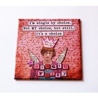 Lustiger Magnet, Retro Design, Küchenmagnet, Kühlschrankmagnet, Fee Einzelstück Nach Wahl, Single Fairy | 5681 von KellysMagnets