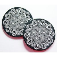 Mandala Untersetzer, Schwarz Weiße Set Von Hostess Geschenk, Wohndekor, Mandala, Arabesque, Abstrakt | 7406 von KellysMagnets