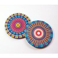 Mandala Untersetzer, Set Von Untersetzern, Bargeschirr, Hostess Geschenk, Wohnkultur, Helle Farben, Einweihungsgeschenk | 5104E von KellysMagnets