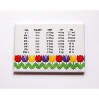 Messlatte, Tulpenmagnet, Küchenmagnet, Umrechnungstabelle, Tassen Auf Ml, Messanleitung, Schnelle Messung, Rezeptumwandlung | 5346 von KellysMagnets