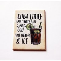 Rum & Cola Magnet, Trinkrezept Küchenmagnet, Kühlschrankmagnet, Aceo, Getränkemagnet, Multi5637, Rumgetränk | 5637B von KellysMagnets