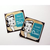 Sauberer Geschirr Magnet, Schmutziges Retro Hausfrau, Spülmaschine Küchenmagnet, Sind Sauber, Schmutzig | 5334 Sauberer Geschirr Magnet, Schmutziges Retro Hausfrau, Spülmaschine Küchenmagnet, Sind Sauber, Schmutzig | 5334 von KellysMagnets