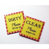 Spülmaschinen Magnet, Schmutziges Geschirr, Sauberes Saubergeschirr Geschirr Küchenmagnet, Leuchtende Farben | 5337 Spülmaschinen Magnet, Schmutziges Geschirr, Sauberes Saubergeschirr Geschirr Küchenmagnet, Leuchtende Farben | 5337 von KellysMagnets