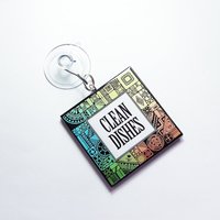 Spülmaschinenschild Mit Saugnapf, Schild Für Spülmaschine, Küchenschild, Arbeiten Auf Edelstahl, Art Deco Design | 8804 Spülmaschinenschild Mit Saugnapf, Schild Für Spülmaschine, Küchenschild, Arbeiten Auf Edelstahl, Art Deco Design | 8804 von KellysMagnets