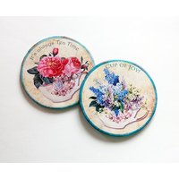 Teetasse Untersetzer, Hostess Geschenk, Trinkuntersetzer, Geschenk Für Sie, Teeliebhaber, Teetrinker | 6125B von KellysMagnets