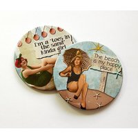 Untersetzer, Gastgeschenk, Strandliebhaber, Sommer Urlaub, Barware, My Happy Place | 5036C von KellysMagnets