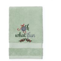 Bestickte Winter Weihnachtshandtücher "Oh What Fun" Badehandtücher. 100% Plüsch-Baumwolle Hand - Oder Fingerspitzenhandtuch von Kellytwins