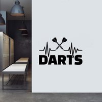 Darts Wandtattoal Vinyl Aufkleber Schild Spieler Geschenk Logo Herzschlag Wanddekoration Peel & Stick Wandkunst Druck Poster Wandbild 1331 von Kellywallstickers