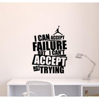 I Can Failure Can't Accept Not Trying Wandtattoal Vinyl Aufkleber Basketball Zitat Zeichen Geschenk Wanddekoration Wand Kunst Peel & Stick Print 1325 von Kellywallstickers