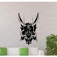 Oni Maske Wandtattoal Vinyl Aufkleber Samurai Masken Schild Japan Krieger Geschenk Auto Wanddeko Dämon Wandkunst Peel & Stick Poster 1500 von Kellywallstickers