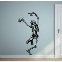 Tanzender Skelett Wandtattoal Vinyl Aufkleber Schild Geschenk Totenkopf Deko Wand Kunst Peel & Stick Man Cave Poster 1488 von Kellywallstickers