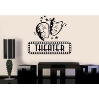 Theater Wandtattoos Vinyl Aufkleber Kino Schild Maske Wanddekoration Home Comedy Drama Geschenk Film Wand Kunst Peel & Stick 1399 von Kellywallstickers