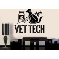 Vet Tech Wandtattoal Vinyl Aufkleber Tiermedizin Tierarzt Geschenk Fenster Türschild Wanddekoration Wand Kunst Abziehbild Druck 1494 von Kellywallstickers