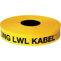 KELMAPLAST Trassen-Warnband 250 m Achtung LWL-Kabel gelb von Kelmaplast