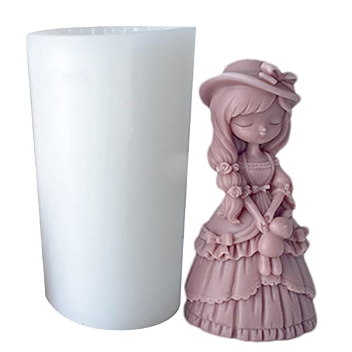 3D-Silikonform Prinzessin | Silikon Prinzessin Puppe Kerzenhalter Form | Transparente Formen Harzform Silikon Runde Kugel Formen Home Tischdekoration Keloc von Keloc